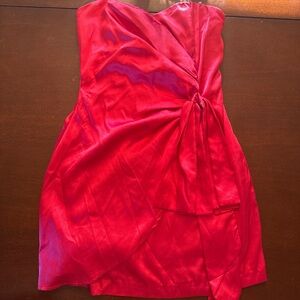 Elegant Red Strapless Dress